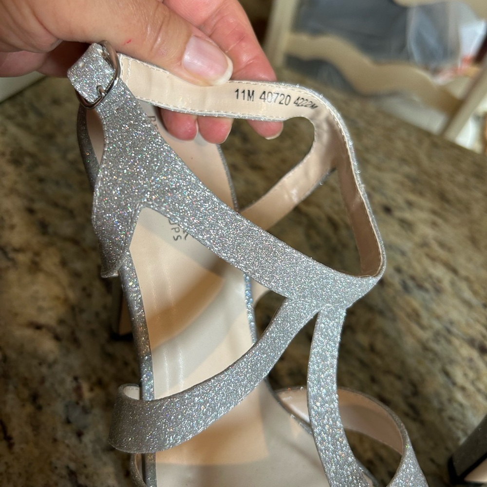 Benjamin Walk Silver Glitter Platform Sandals - image 5